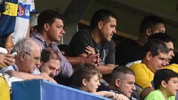 Juan Román Riquelme y Sebastián Battaglia, presentes en La Bombonera (Foto: Getty)