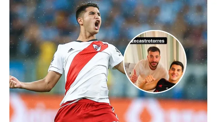 La foto de Exequiel Palacios y la reacción de los hinchas (Foto: Getty Images)