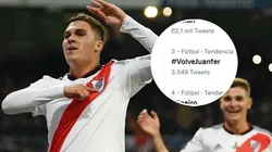 El ida y vuelta entre Juanfer Quintero y los hinchas de River (Foto: Getty Images)