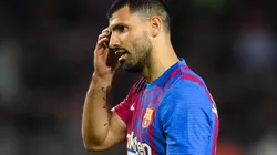 Agüero debió ser reemplazado por Philippe Coutinho en la primera parte. (Getty)