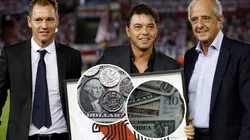 Marcelo Gallardo junto a Jorge Brito y Rodolfo D'Onofrio, River Plate (Fotos: Getty Images)