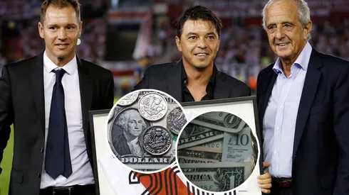 Marcelo Gallardo junto a Jorge Brito y Rodolfo D'Onofrio, River Plate (Fotos: Getty Images)