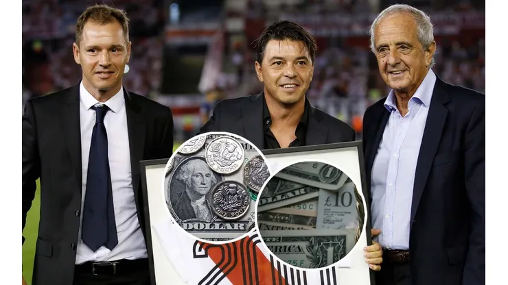 Marcelo Gallardo junto a Jorge Brito y Rodolfo D'Onofrio, River Plate (Fotos: Getty Images)