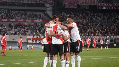 Agustín Palavecino tuvo una magnífica actuación en la goleada de River sobre Argentinos. (Getty)