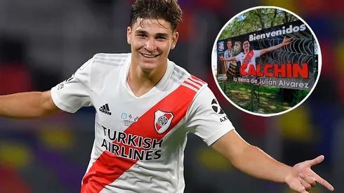 El cartel que le hicieron a Julián Álvarez en su ciudad natal (Foto: Getty Images)