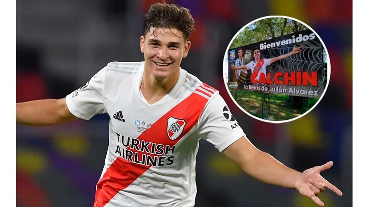 El cartel que le hicieron a Julián Álvarez en su ciudad natal (Foto: Getty Images)