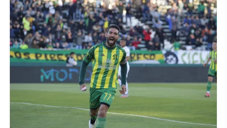 Cauteruccio marcó el único gol del partido y le dio el triunfo a Aldosivi. (Prensa Aldosivi)