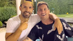 El día que el Kun fue a despedir a Messi.