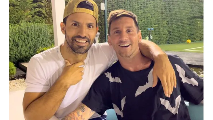 El día que el Kun fue a despedir a Messi.