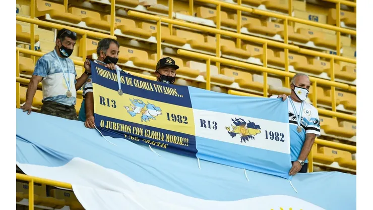 Veteranos de la Guerra de Malvinas en La Bombonera (Foto: Getty Images)