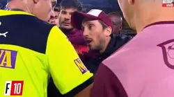 Zubeldía, enojado con el árbitro Echavarría.