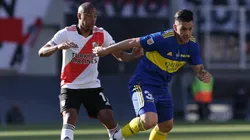 Nicolás De La Cruz y Cristian Pavón, Superclásico de la Liga Profesional (Foto: Getty Images)
