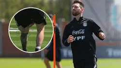 Messi probó la rodilla en la práctica.