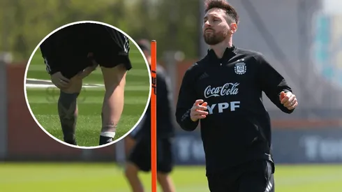Messi probó la rodilla en la práctica.