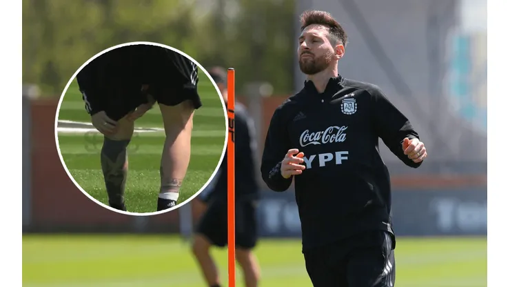 Messi probó la rodilla en la práctica.