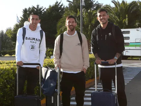 Estamos todos: Messi llegó junto a Di María y Paredes y completaron la convocatoria