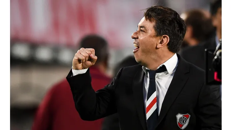 La alegría de Marcelo Gallardo post Superclásico.