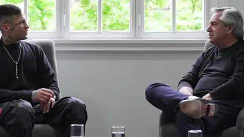 L-Gante con Alberto Fernández (Foto: Twitter Alberto Fernández)