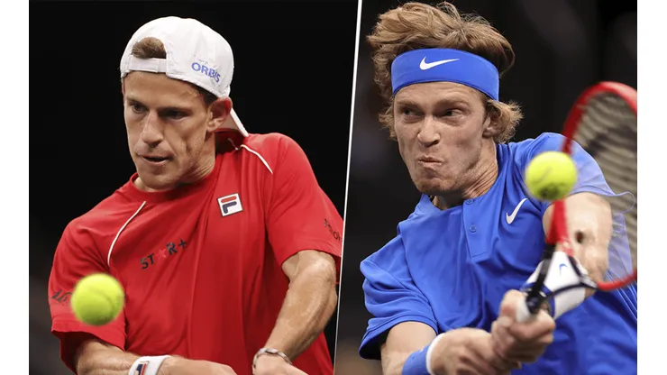Diego Schwartzman vs. Andrey Rublev por el ATP de San Diego (Foto: Getty Images).