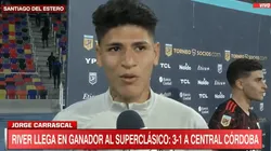 Carrascal: "Estaba más pendiente de la amarilla que del partido"