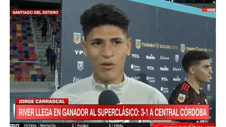 Carrascal: "Estaba más pendiente de la amarilla que del partido"