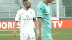 Lisandro López, muy enojado.