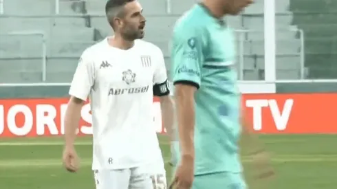 Lisandro López, muy enojado.