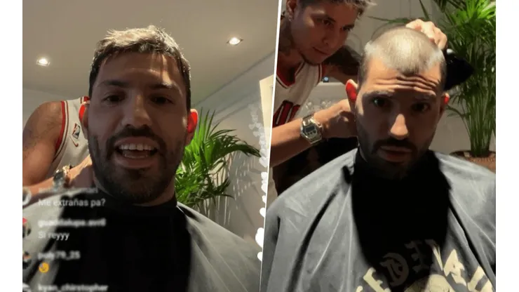 Agüero metió cambio de look.