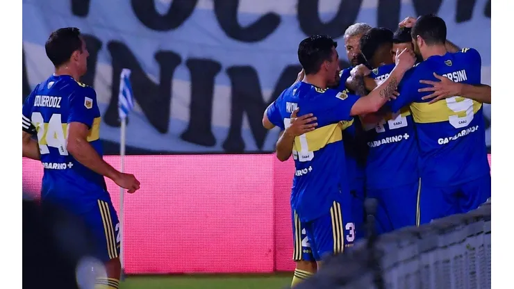 El festejo de los jugadores de Boca en Tucumán.
