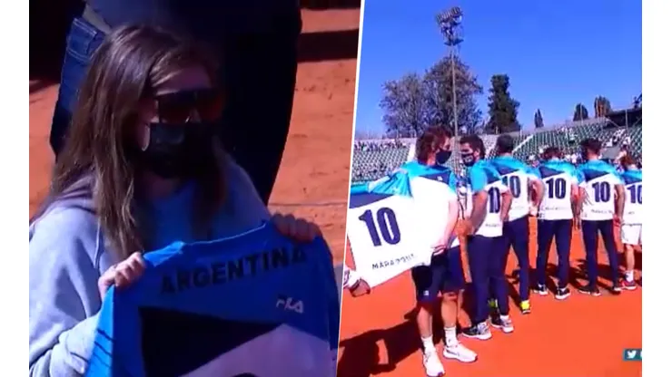 Hermoso homenaje a Diego en el tenis.