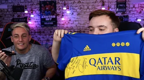 Ibai Llanos con la camiseta de Boca.