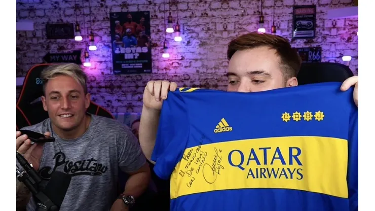 Ibai Llanos con la camiseta de Boca.