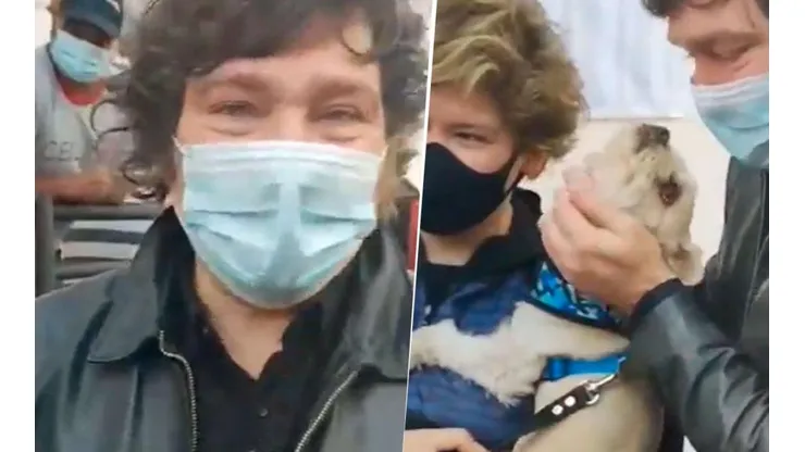 Video: Milei fue a votar, vio un perrito y se volvió loco