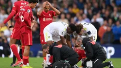 Harvey Elliott siendo atendido por los médicos del Liverpool tras su grave lesión (Foto: Getty)
