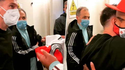 El regalo de Diego Fabre a Lionel Messi: la camiseta de River