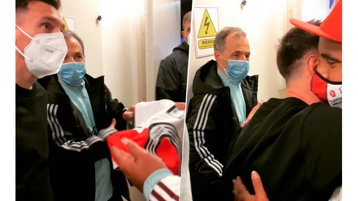El regalo de Diego Fabre a Lionel Messi: la camiseta de River