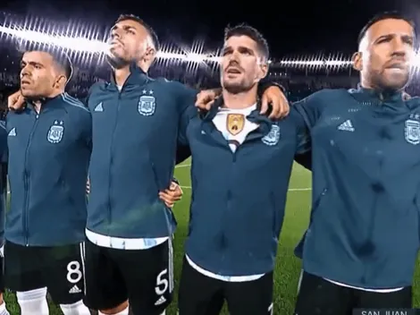 Para vos, Richarlison: De Paul dejó ver el parche de campeón en pleno himno