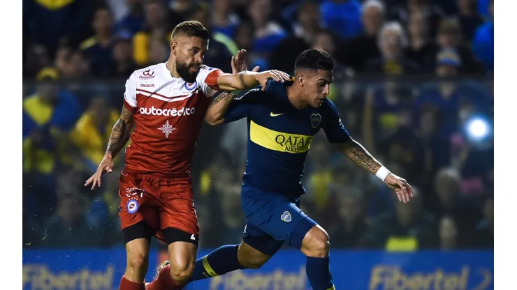 Miguel Torrén en un partido de Argentinos Juniors.