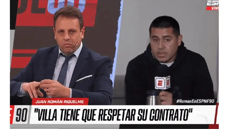 El incómodo silencio de Riquelme en plena entrevista cuando le preguntaron por Villa