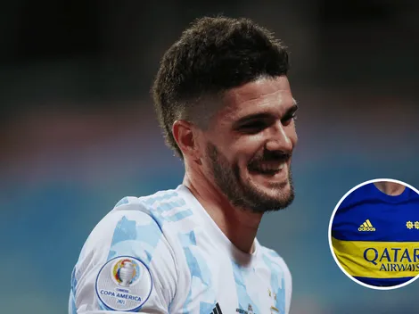 La foto de Rodrigo De Paul con una camiseta histórica de Boca