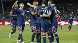 El festejo de los jugadores de PSG.