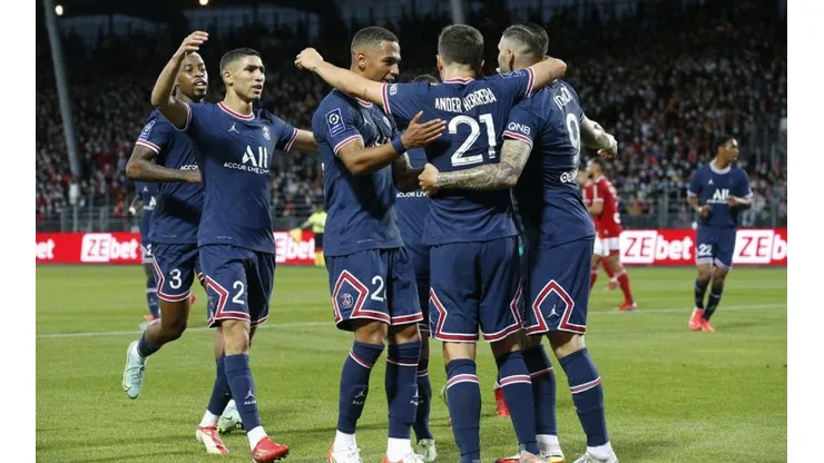 El festejo de los jugadores de PSG.