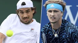 Guido Pella vs. Alexander Zverev por el Masters 1000 de Cincinnati (Foto: Getty Images).