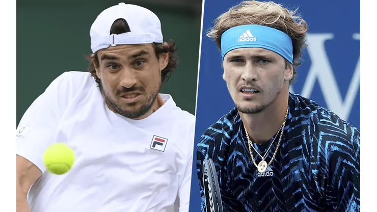 Guido Pella vs. Alexander Zverev por el Masters 1000 de Cincinnati (Foto: Getty Images).