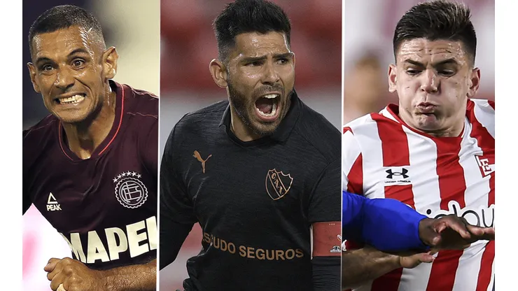 José Sand, Silvio Romero y Manuel Castro, el podio de goleadores de la Liga Profesional antes de la fecha 7. (Fotos: Getty).