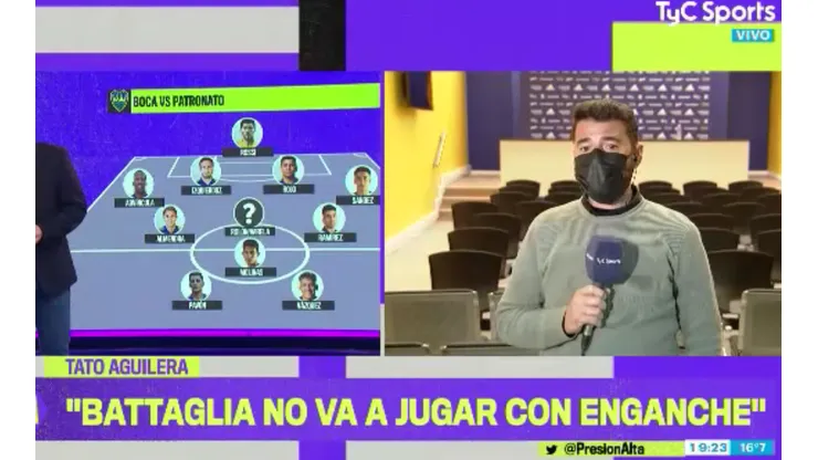 Tato Aguilera: "Equi Fernández es la debilidad de Battaglia"