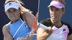 Nadia Podoroska vs. Elise Mertens. (Fotos: Getty Images).