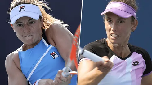 Nadia Podoroska vs. Elise Mertens. (Fotos: Getty Images).