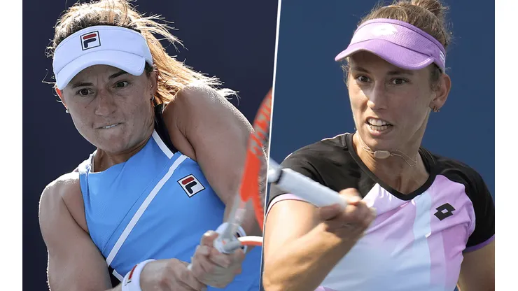 Nadia Podoroska vs. Elise Mertens. (Fotos: Getty Images).