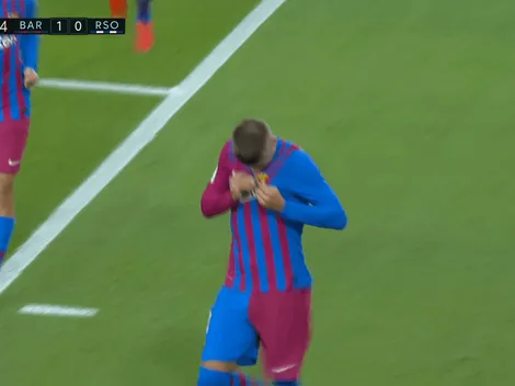Video: Piqué marcó el primer gol de Barcelona sin Messi y se besó el escudo